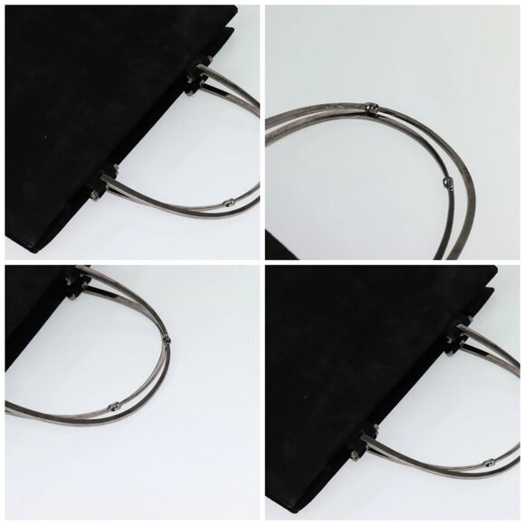 GUCCI Hand Bag Suede Black Silver 002 1025 Auth ep9555 - Picture 16 of 16